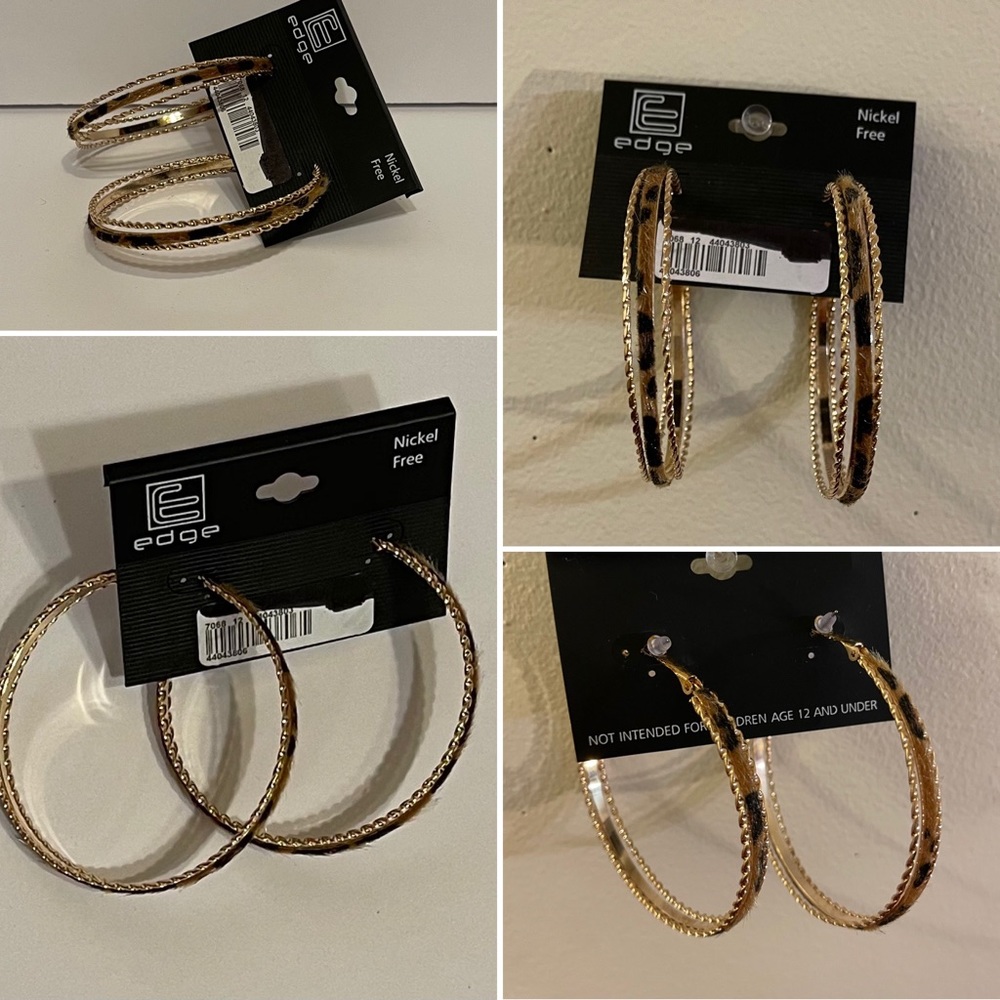 Pierced Leopard Hoop Earrings